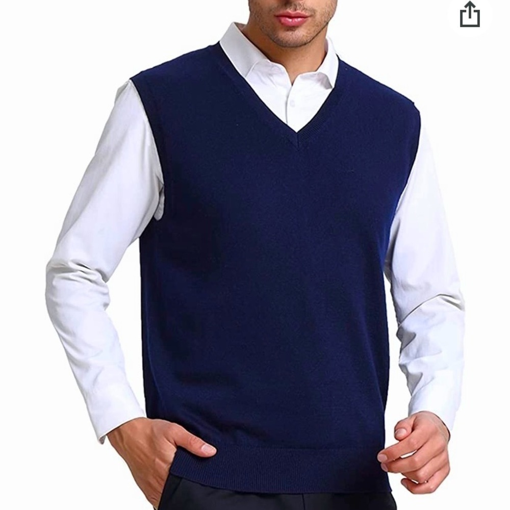 Blue harbour V neck Sweater Vest Navy Blue New with tags Medium